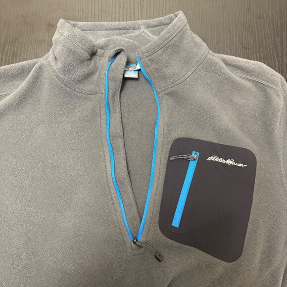 Eddie Bauer First Ascent Jacket Mens Medium Gray Polartec 1/4 Zip Fleece Outdoor - Picture 4 of 11